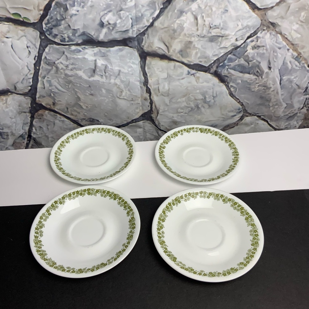 4 Vint Corelle Crazy Daisy/Spring Blossom Saucers